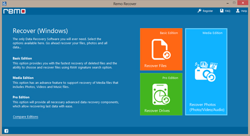 Picture Recovery Software - Main Screen
