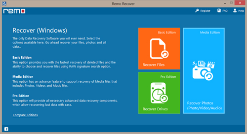 Recovery of Picture on Flash Card - Main Screen